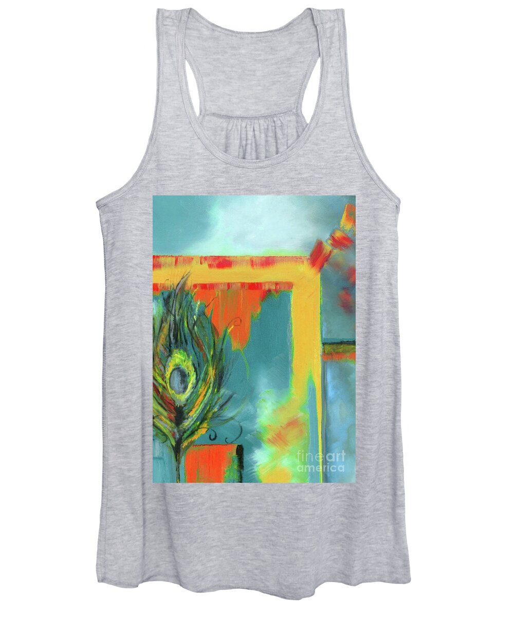 Feather Women's Tank Top featuring the digital art True Colours by Tracey Lee Cassin