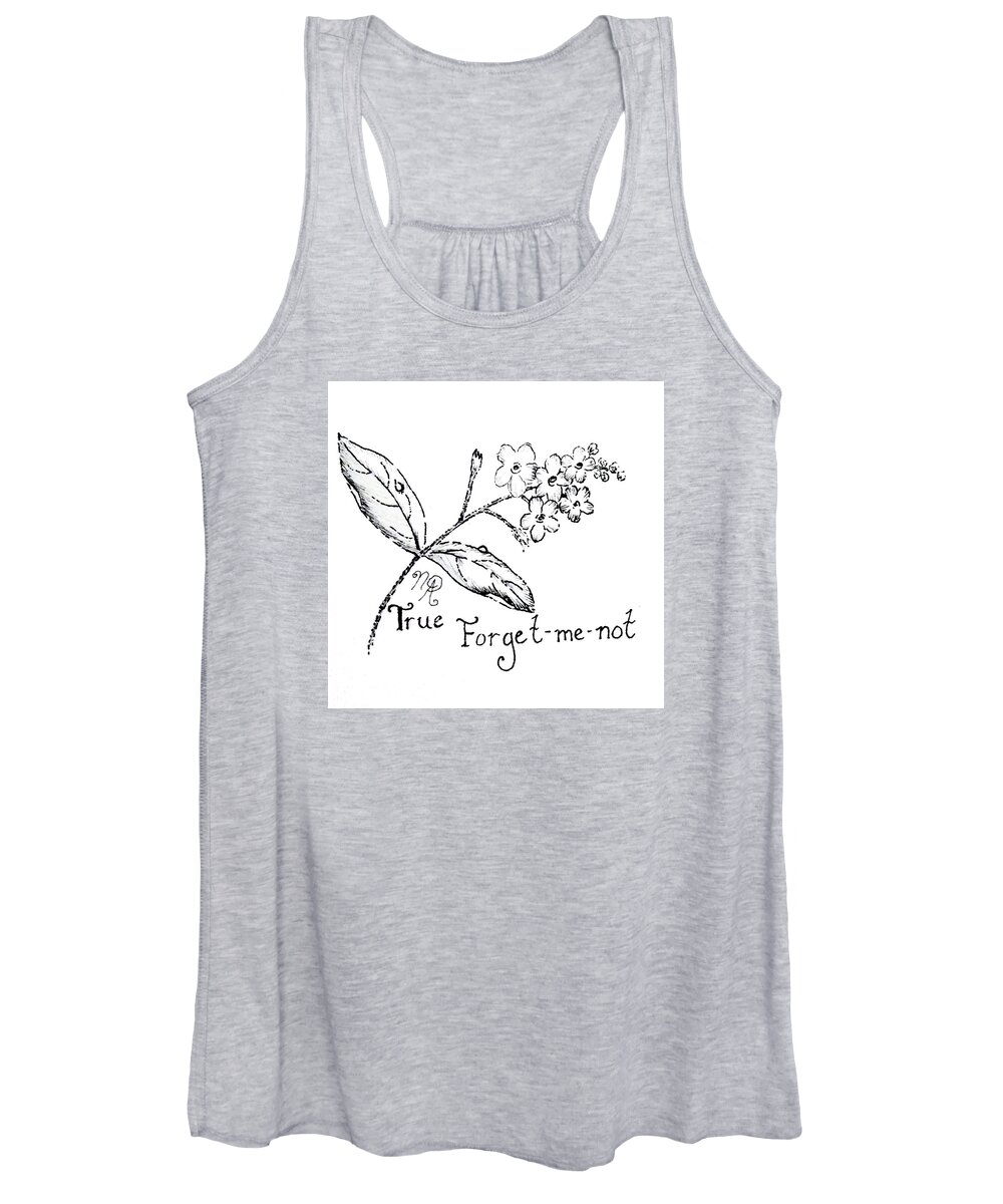 Forget-me-not Women's Tank Top featuring the drawing True Forget-me-not by Nicole Angell