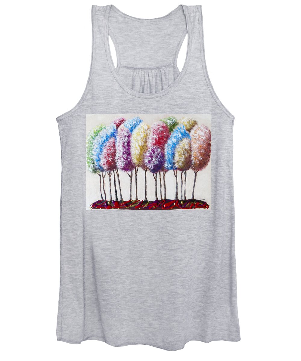 Forest Women's Tank Top featuring the painting Truffula Forest by Teresa Wing