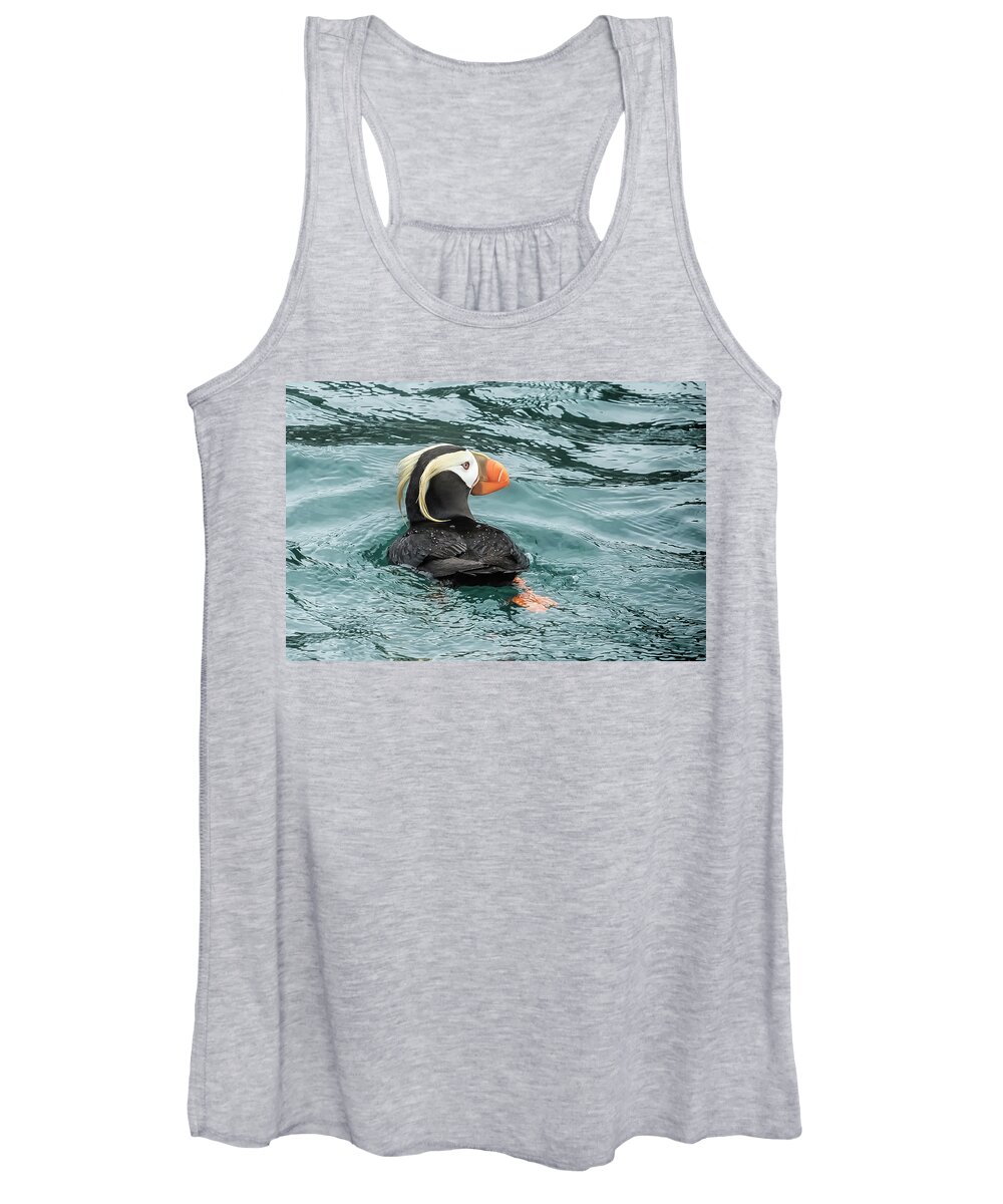 Tufted Puffin Women's Tank Top featuring the photograph Tufted Puffin by Belinda Greb