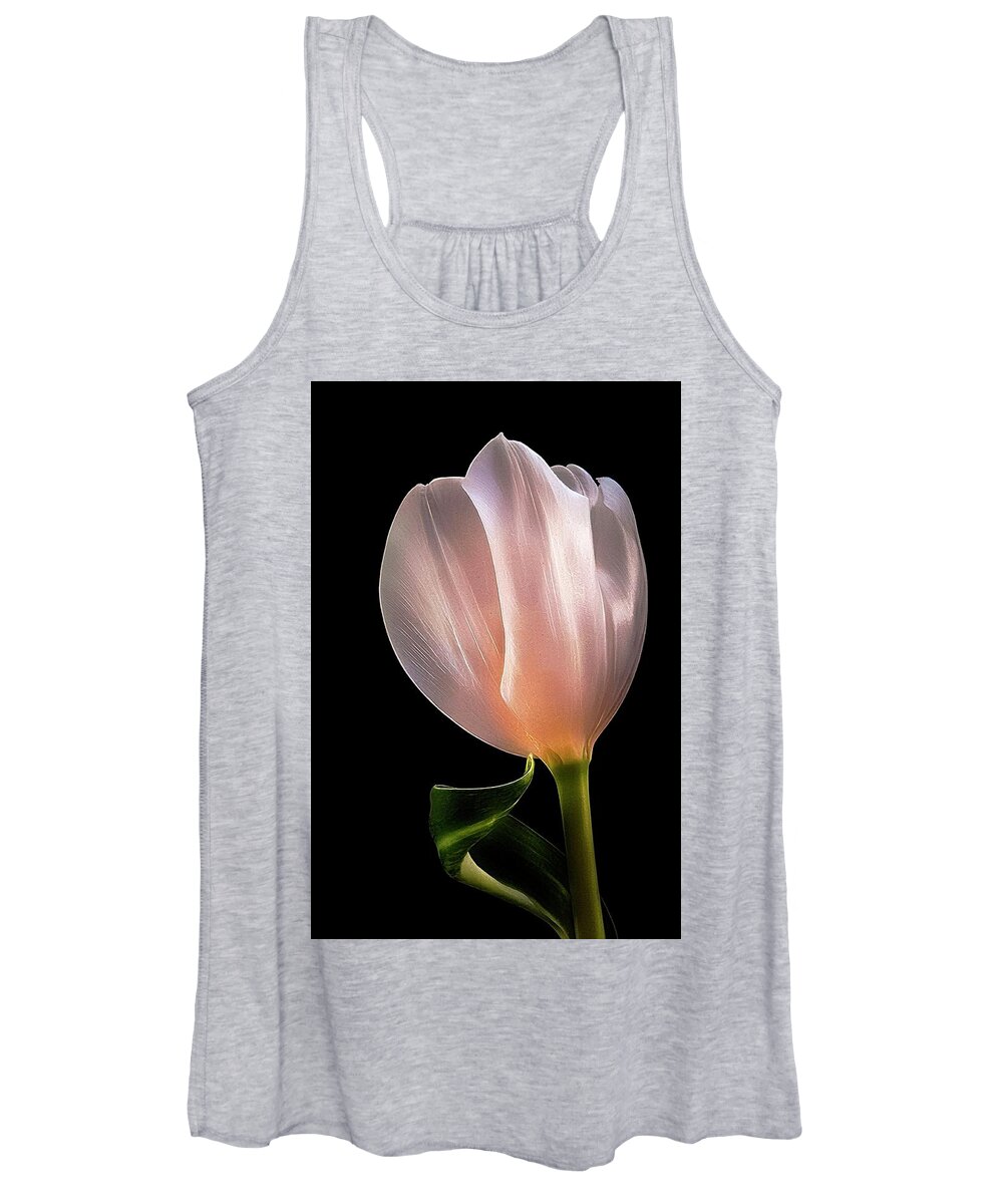 Tulip Women's Tank Top featuring the photograph Tulip in LIght by Phyllis Meinke