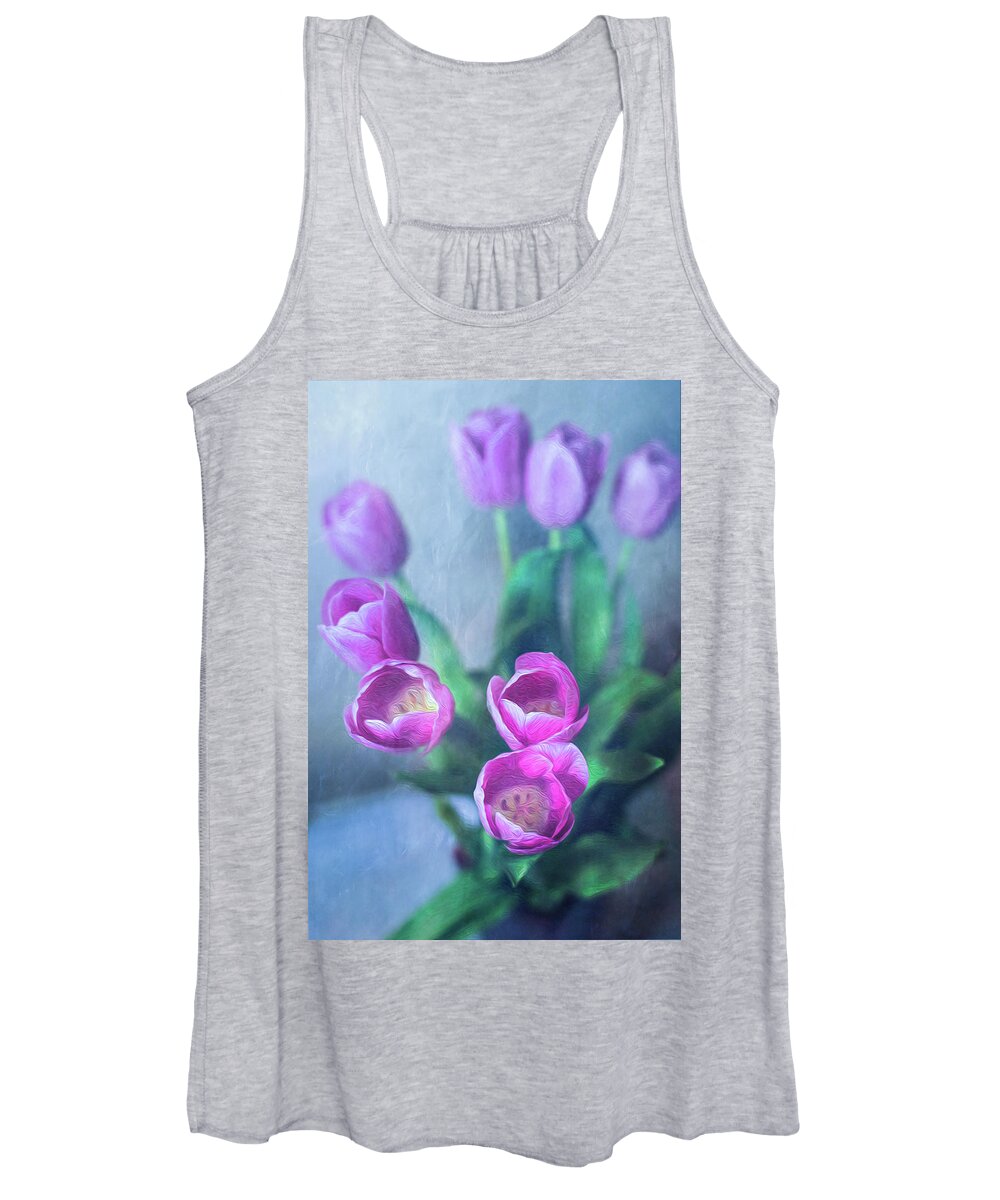 Purple Women's Tank Top featuring the photograph Tulips Study #1 by Elvira Pinkhas