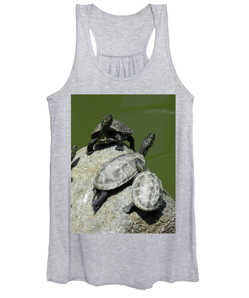 Turtles Women's Tank Top featuring the photograph Turtles at a temple in Narita, Japan by Breck Bartholomew