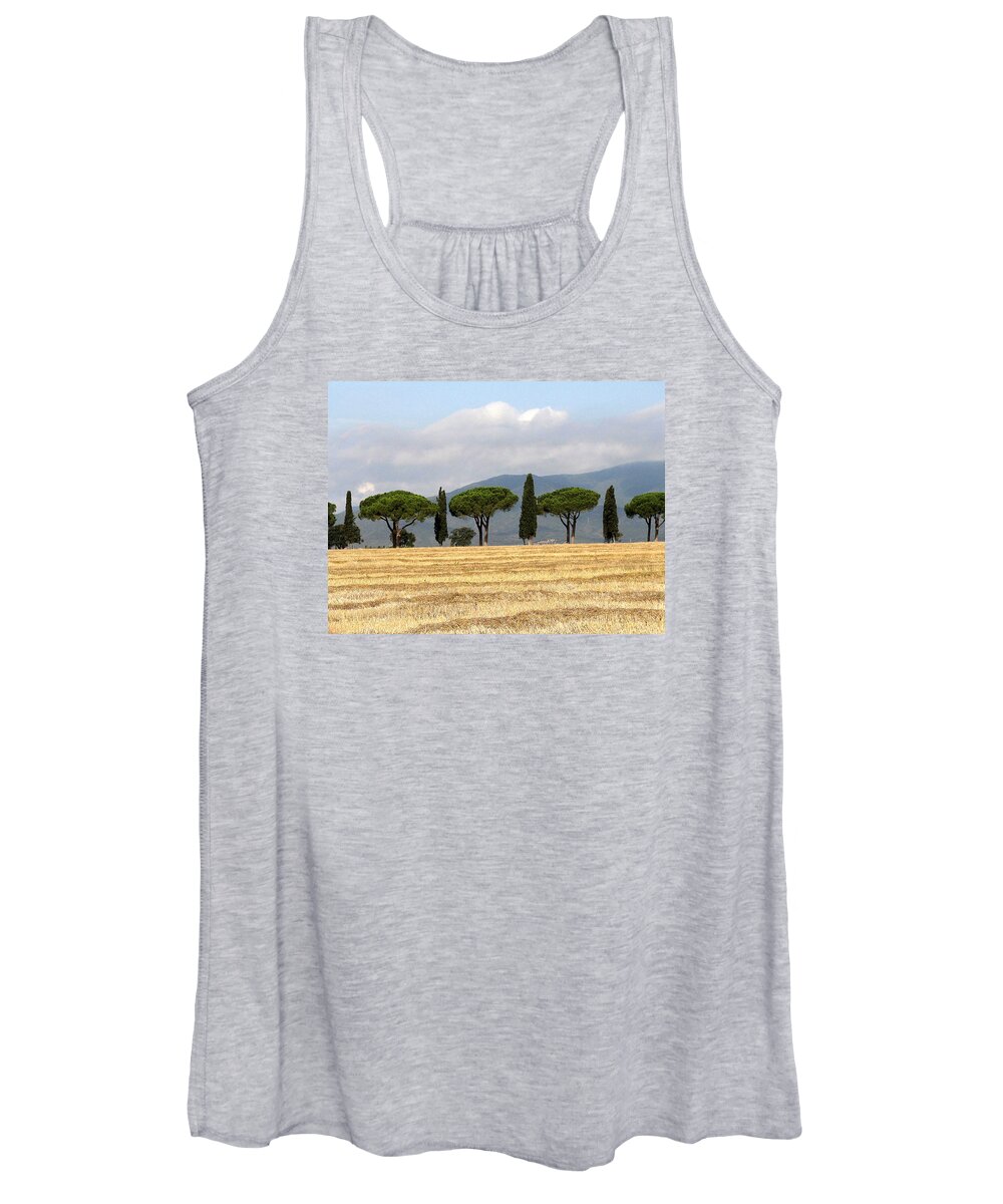 Tuscany Women's Tank Top featuring the digital art Tuscany Trees by Julian Perry
