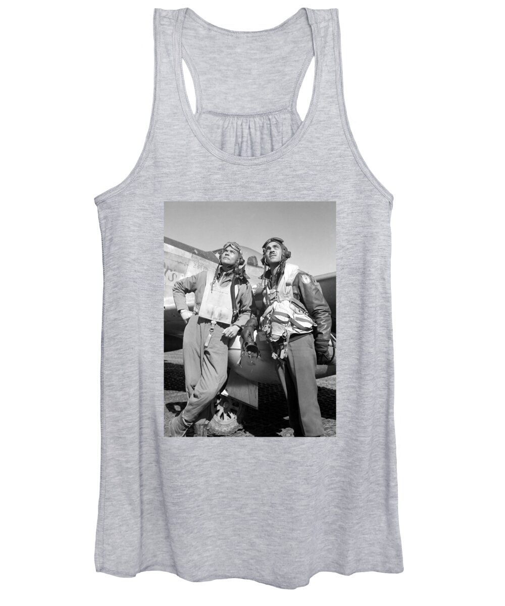 Benjamin Davis Women's Tank Top featuring the photograph Tuskegee Airmen by War Is Hell Store