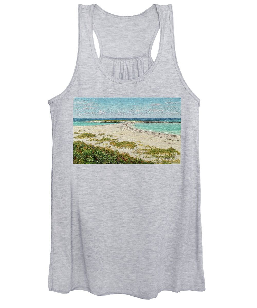 Eddie Women's Tank Top featuring the painting Twin Cove by Eddie Minnis