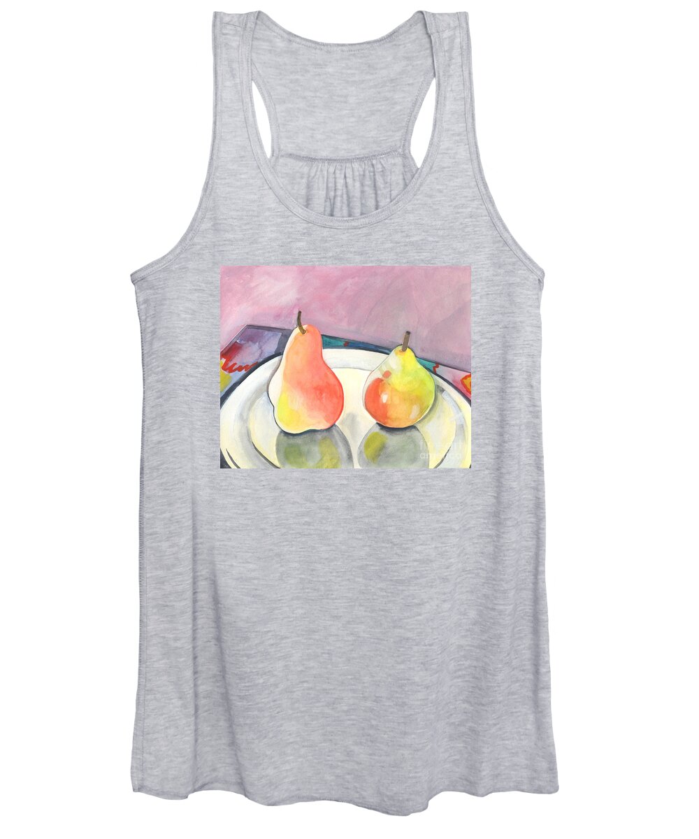 Pear Women's Tank Top featuring the painting Two Pears by Helena Tiainen