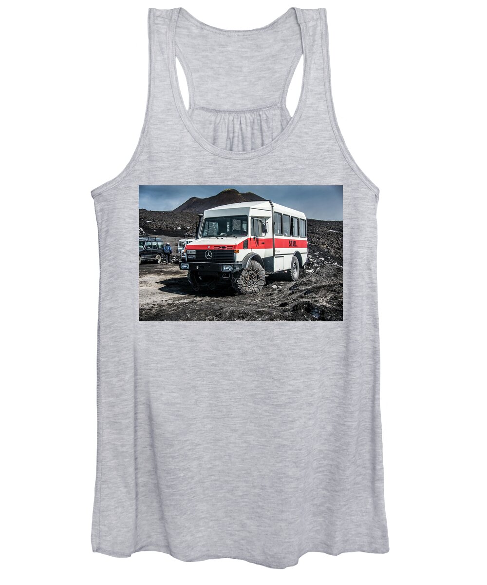  Women's Tank Top featuring the photograph Unimog on Mt. Etna by Patrick Boening