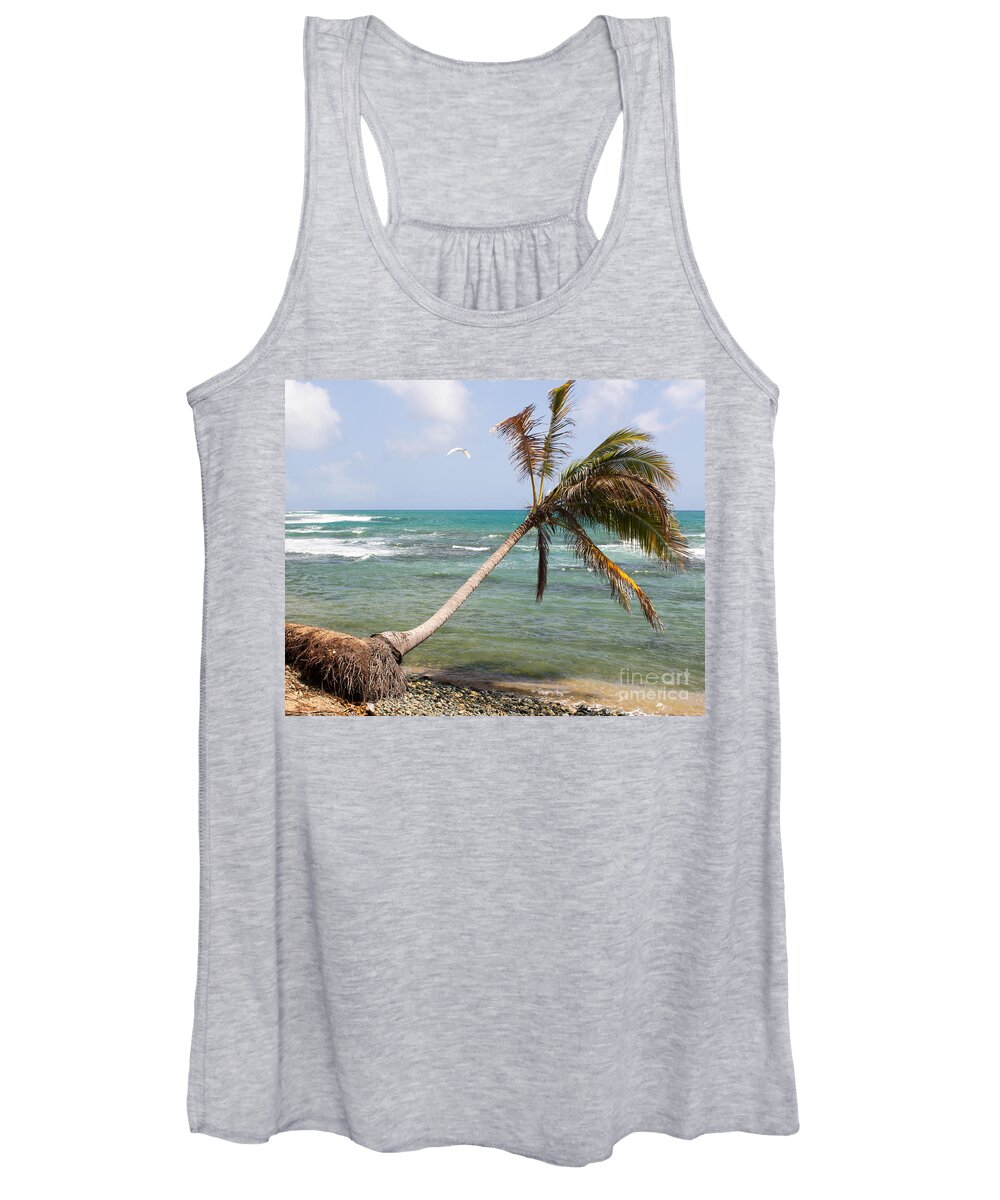 Coconut Tree Women's Tank Top featuring the photograph Uprooted 1 by Cheryl Del Toro
