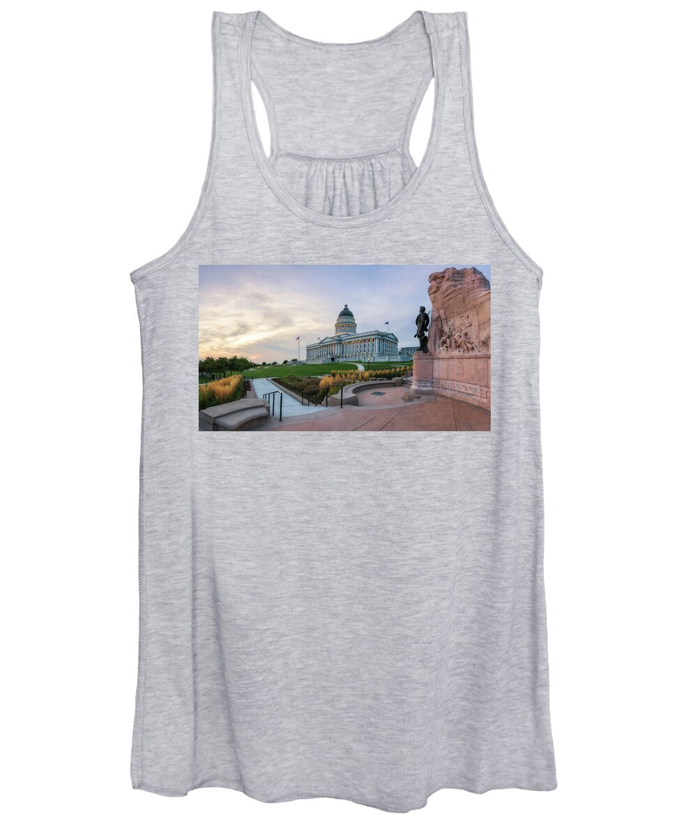 Building Women's Tank Top featuring the photograph Utah Capitol Building Panorama by Alex Mironyuk