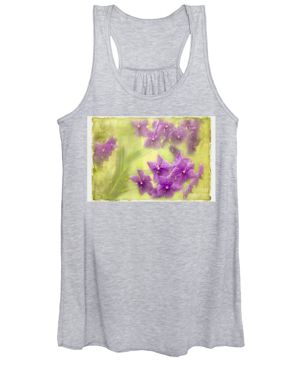 Conservatory Women's Tank Top featuring the photograph Vanda Orchid Queen by Marilyn Cornwell