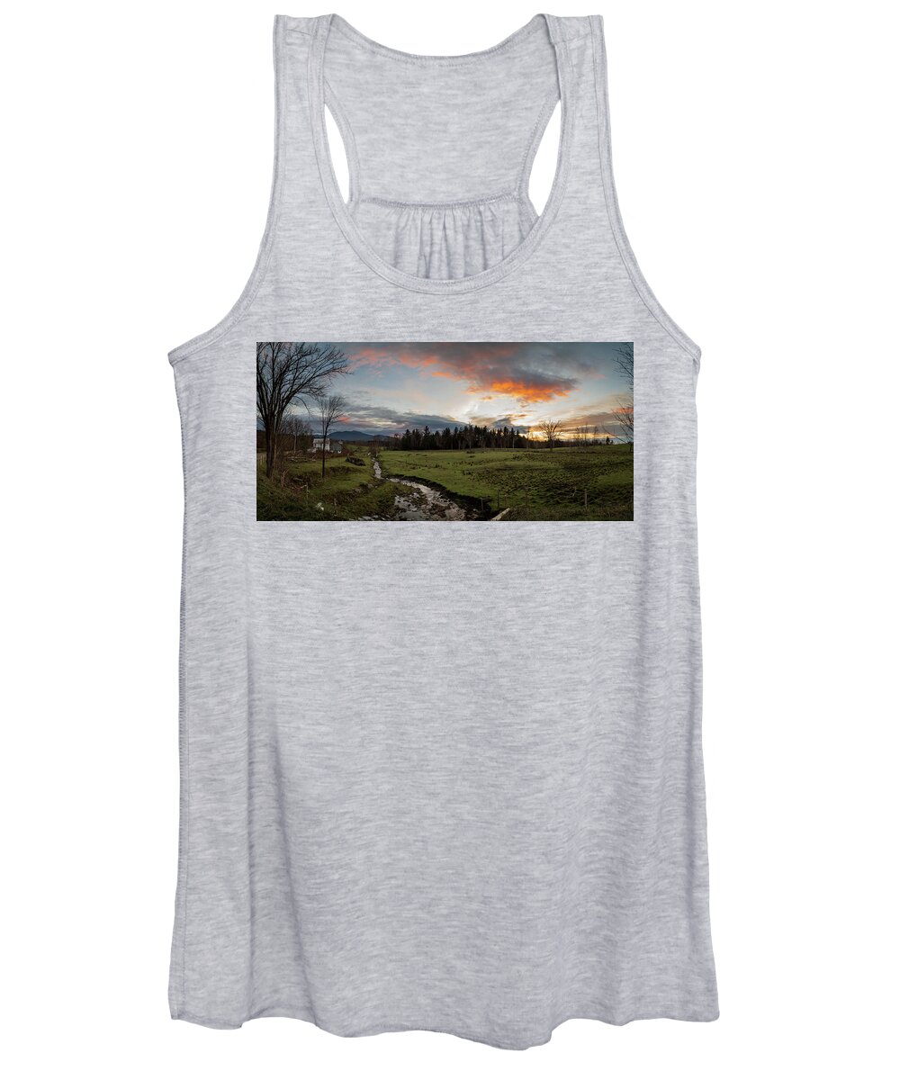 Vermont Women's Tank Top featuring the photograph Vermont Sunset by Natalie Rotman Cote
