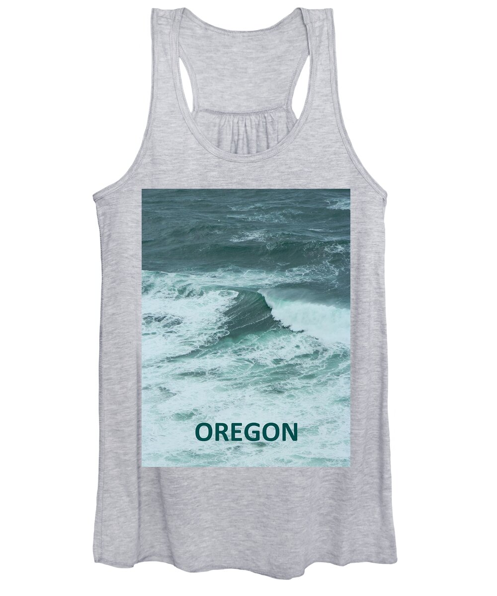 Waves Women's Tank Top featuring the photograph Vertical Oregon Wave by Gallery Of Hope 