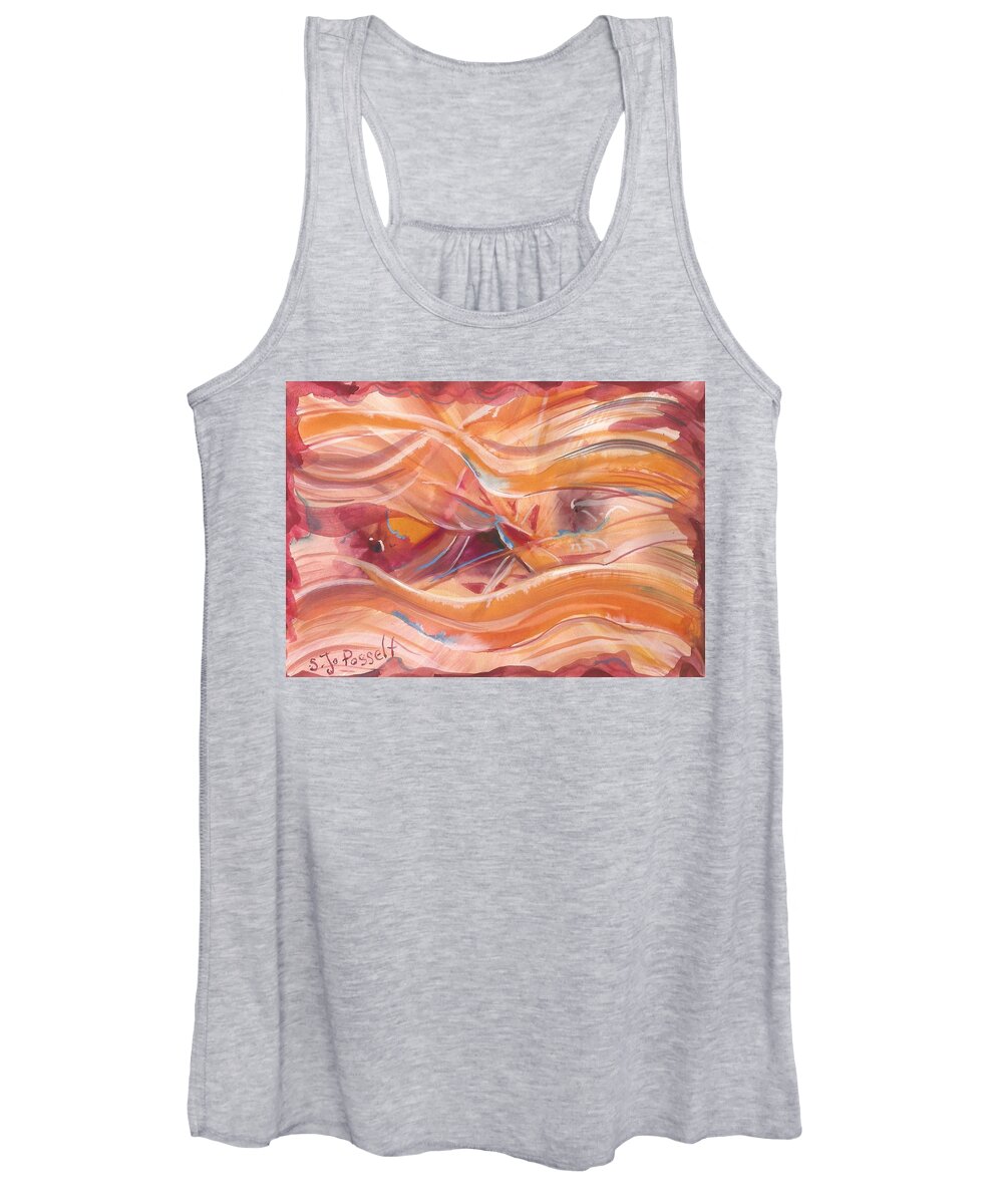 Vibrant Silk Women's Tank Top featuring the painting Vibrant Silk by Sheri Jo Posselt