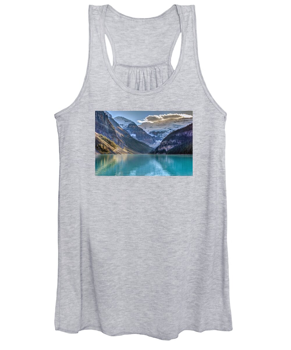 5dsr Women's Tank Top featuring the photograph Victoria Glacier reflection by Pierre Leclerc Photography