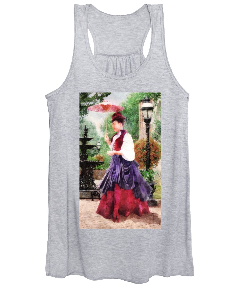 Lady Women's Tank Top featuring the digital art Victorian Lady by Frances Miller