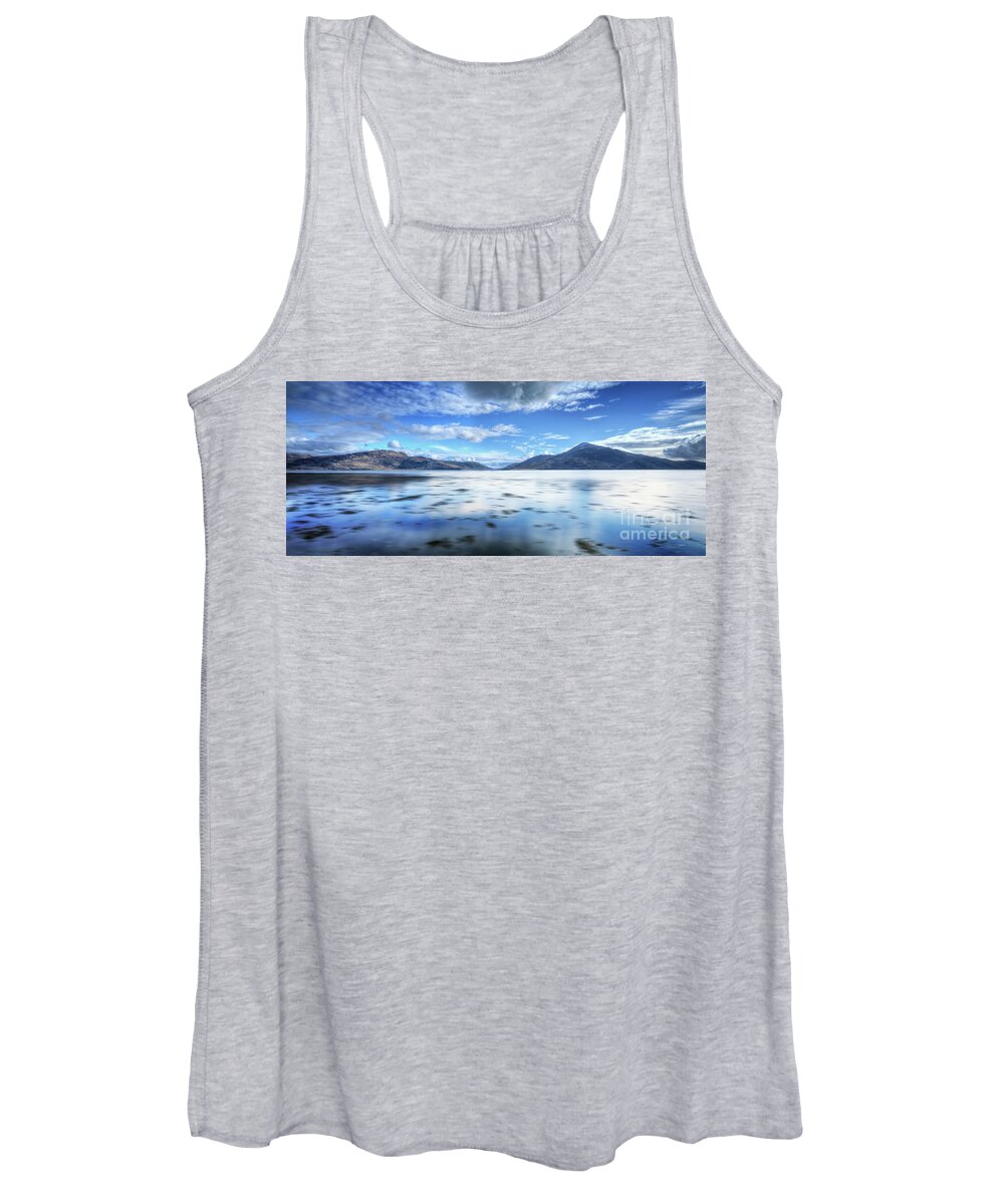 Loch Alsh Women's Tank Top featuring the photograph View across Loch Alsh from Balmacara. by Phill Thornton