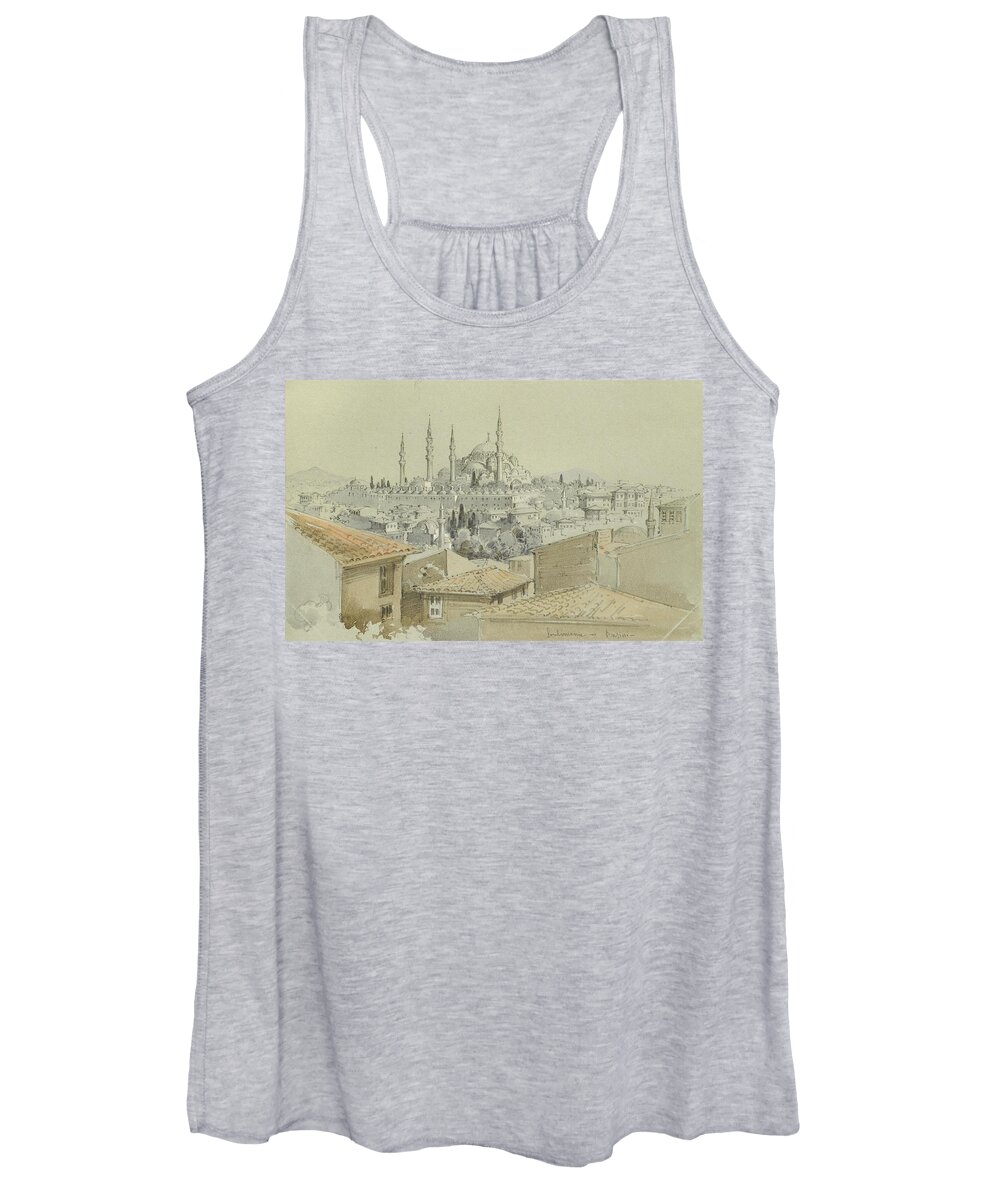 Count Amadeo Preziosi (valetta 1816 - Istanbul 1882) Women's Tank Top featuring the painting View of the Suleymaniye by Amadeo Preziosi