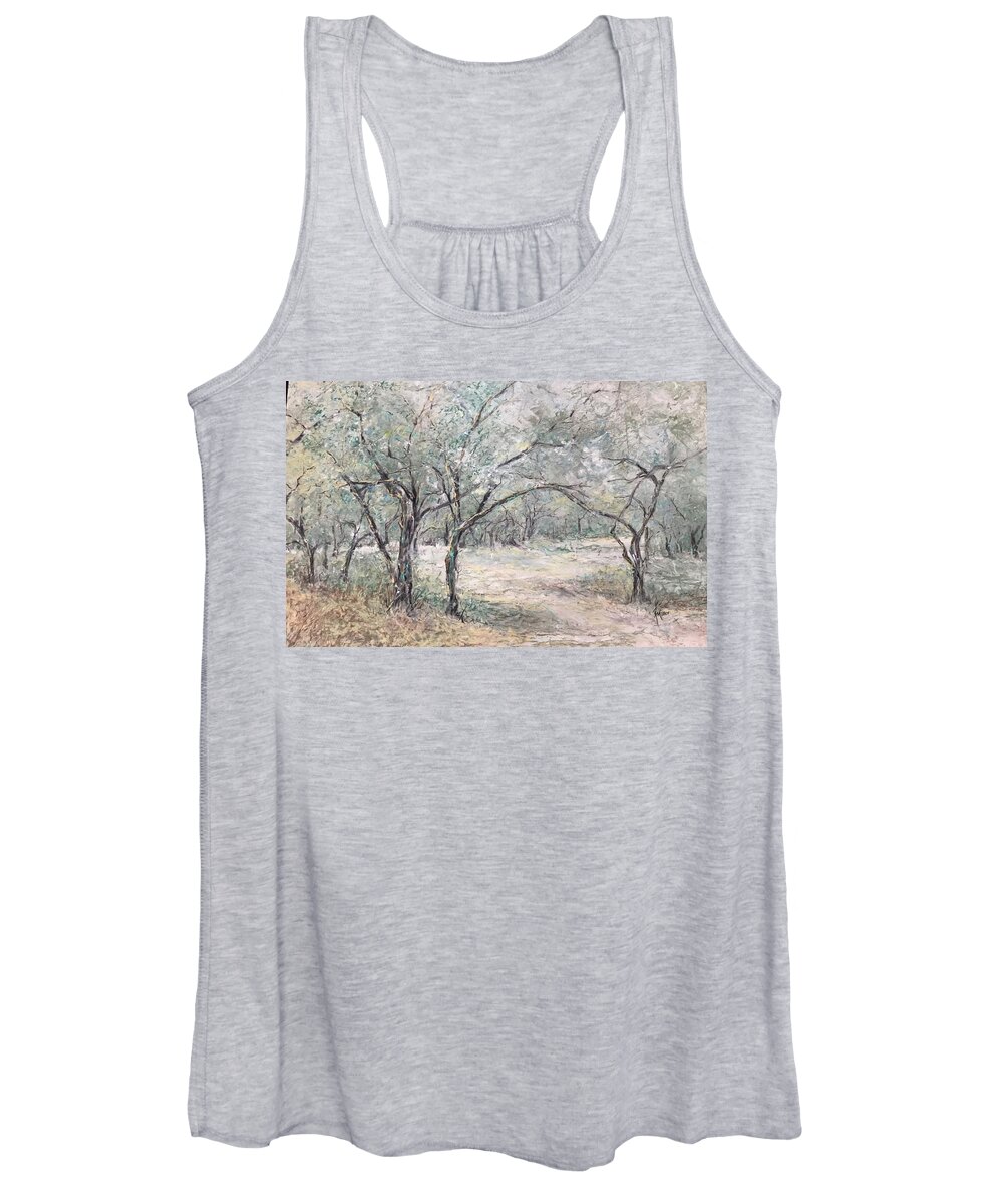  Women's Tank Top featuring the painting Vincents Olive Trees 2 by Robin Miller-Bookhout