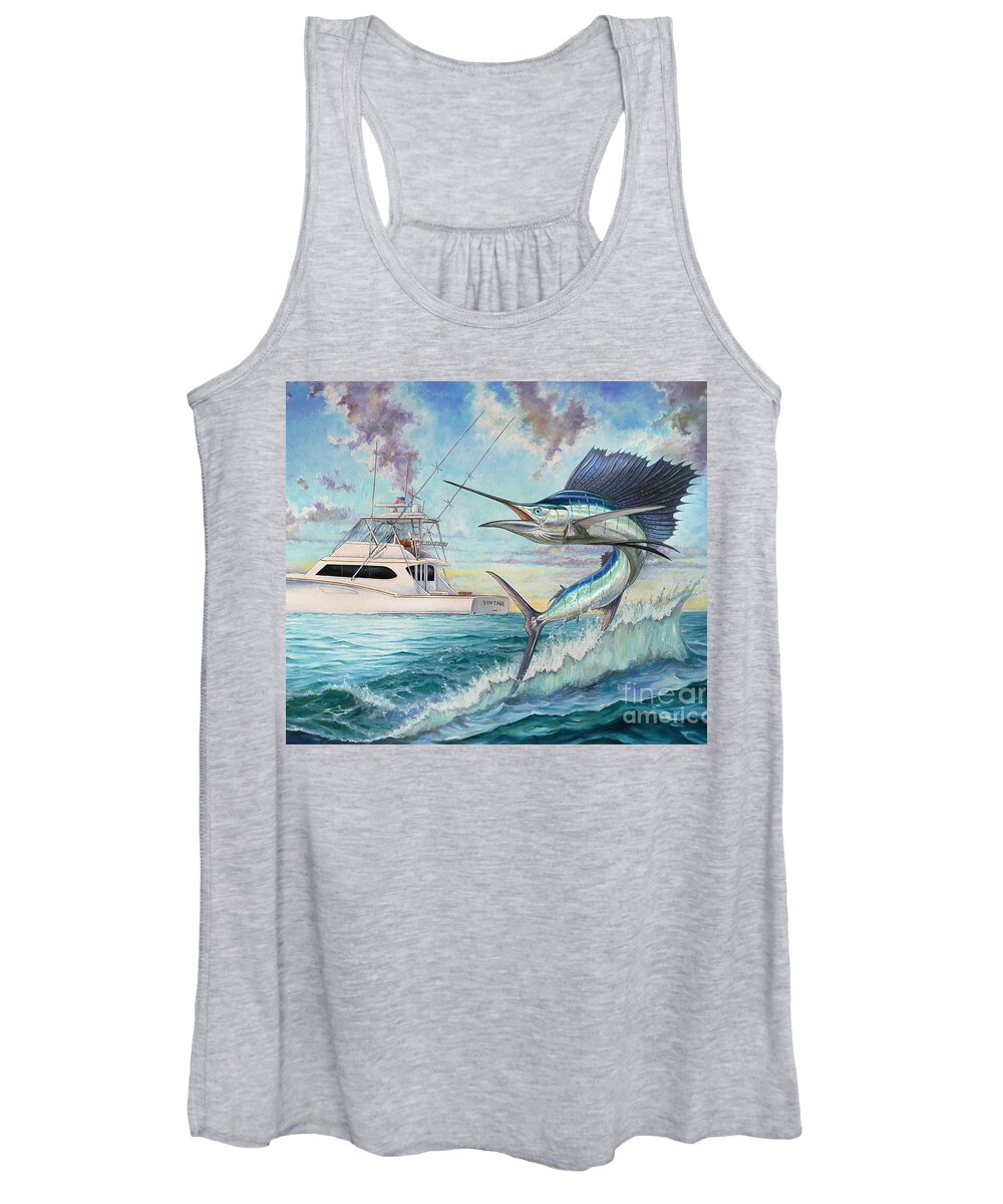 Sailfish Women's Tank Top featuring the painting Vintage by Terry Fox