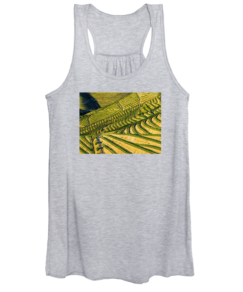  Women's Tank Top featuring the photograph Vineyard Web by Eggers Photography