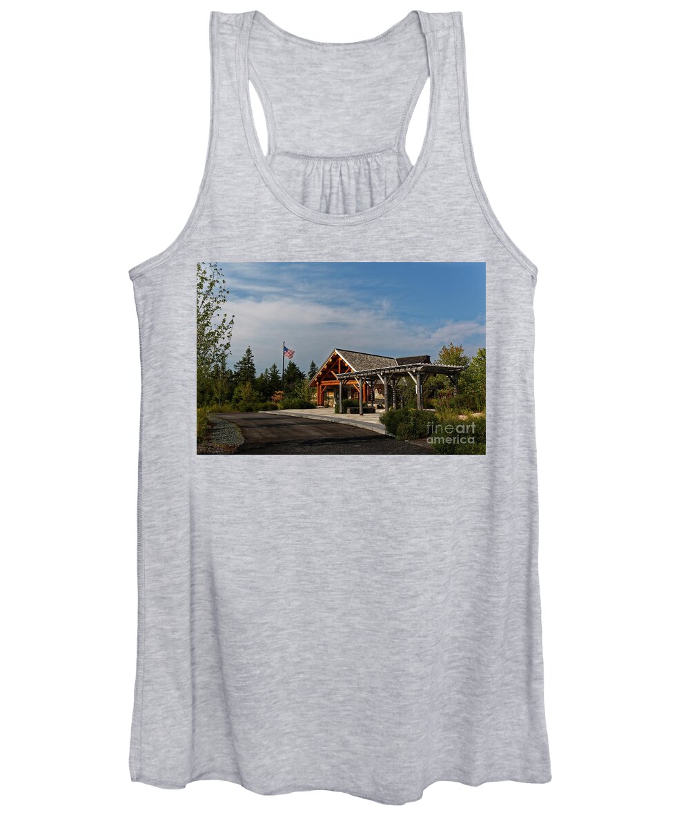 National Park Women's Tank Top featuring the photograph Visitors Center, Schoodic Woods campground, Maine, USA by Kevin Shields