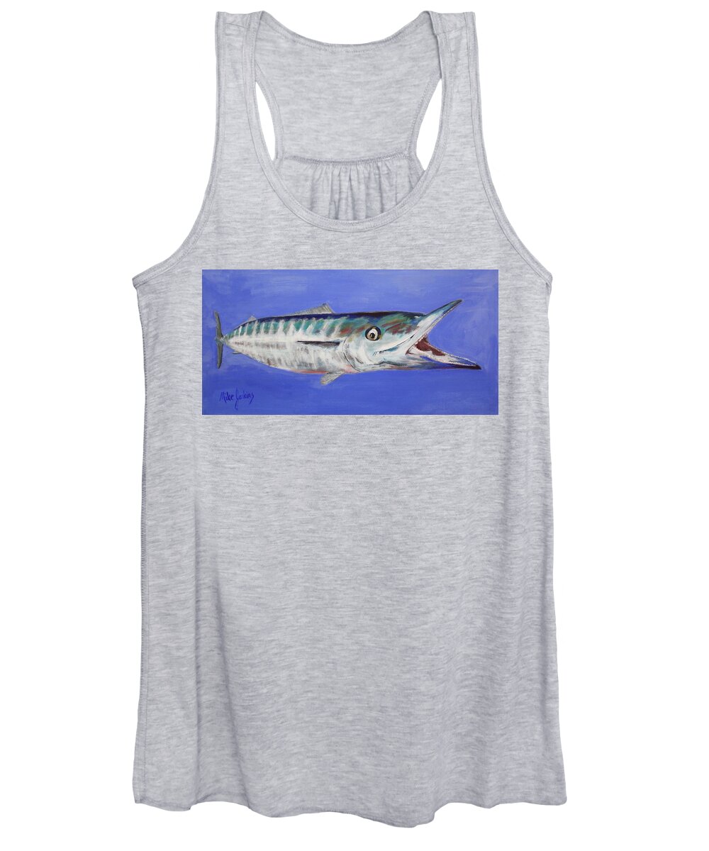 Wahoo Women's Tank Top featuring the painting Wahoo by Mike Jenkins