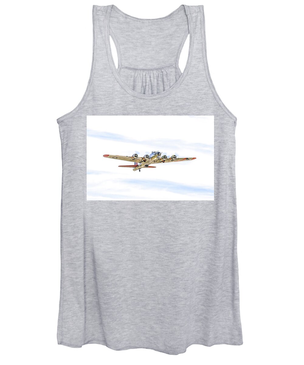 Airplane Women's Tank Top featuring the photograph Warbird Series B-17 by Tom and Pat Cory