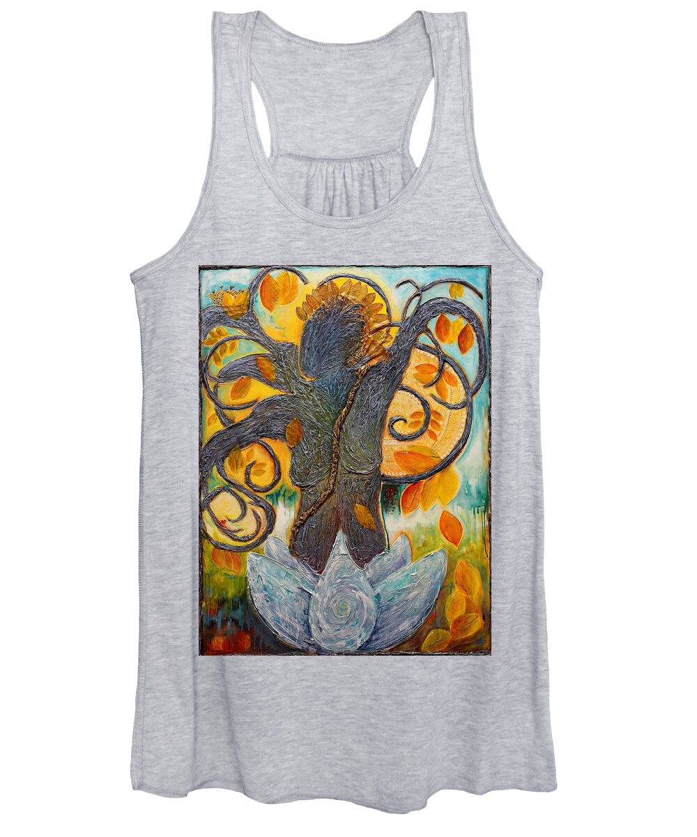 Warrior Women's Tank Top featuring the painting Warrior Bodhisattva by Theresa Marie Johnson