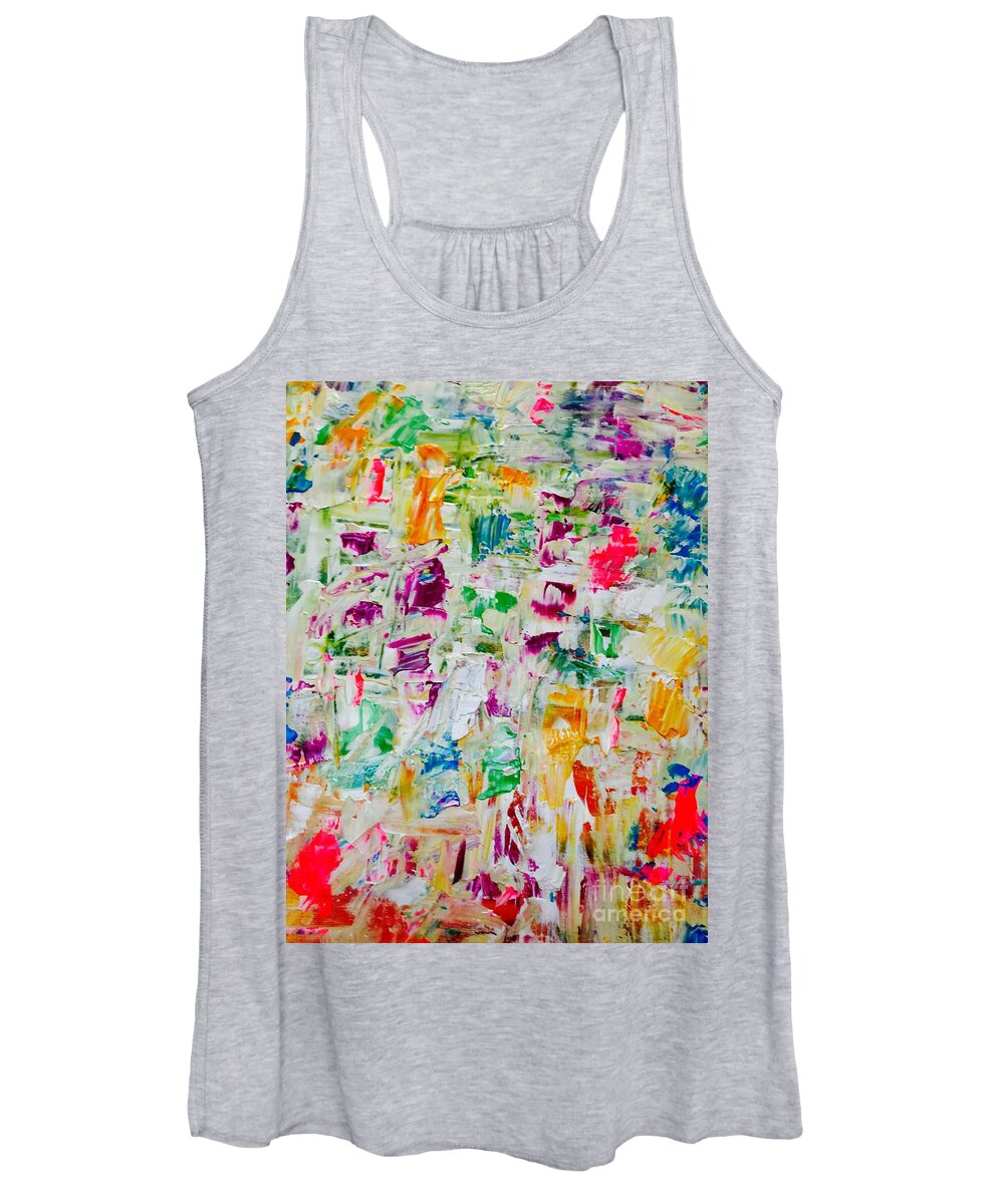 Abstract Women's Tank Top featuring the painting Water Ice by Elle Justine