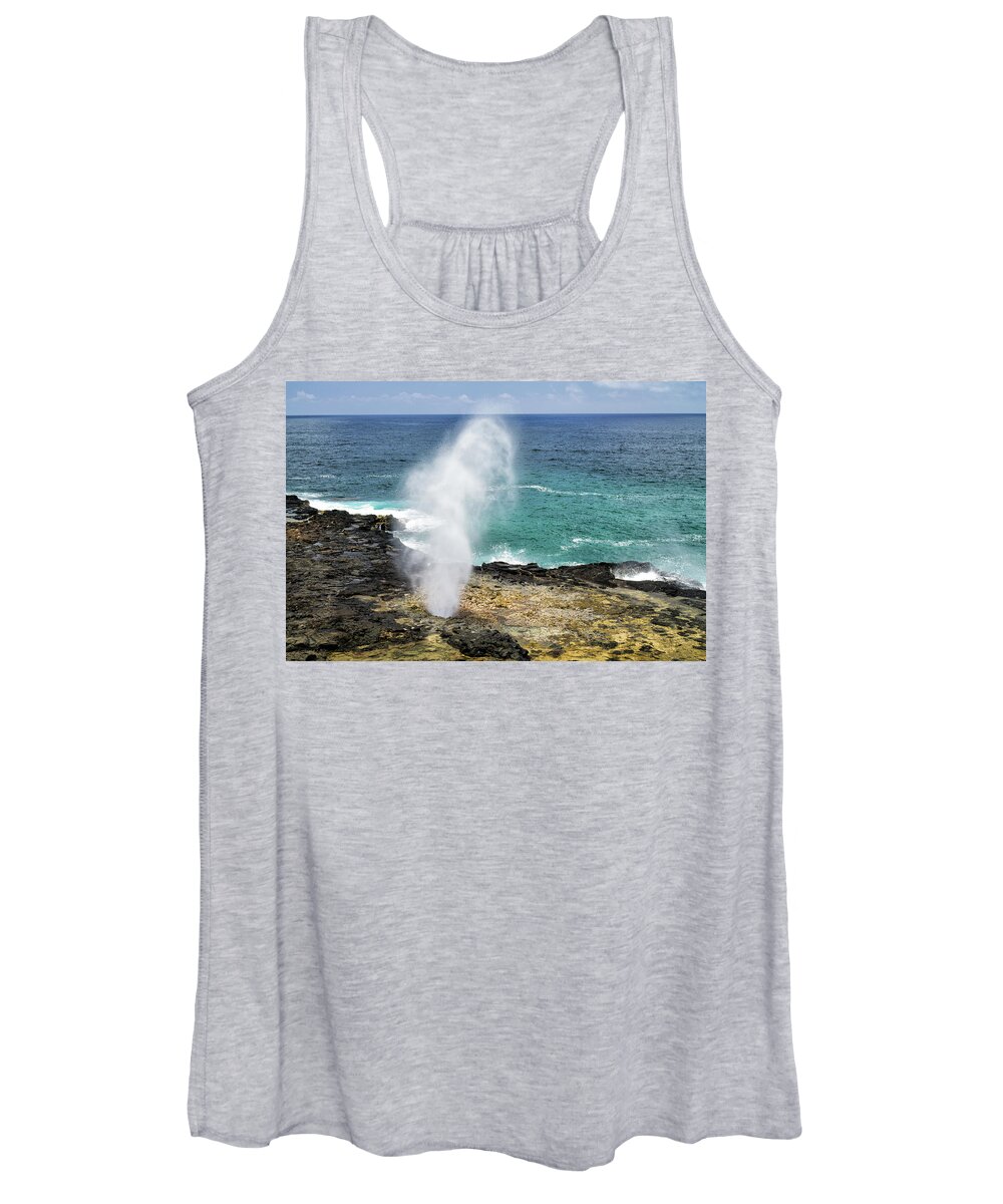 Hawaii Women's Tank Top featuring the photograph Water Spout by Jason Wolters