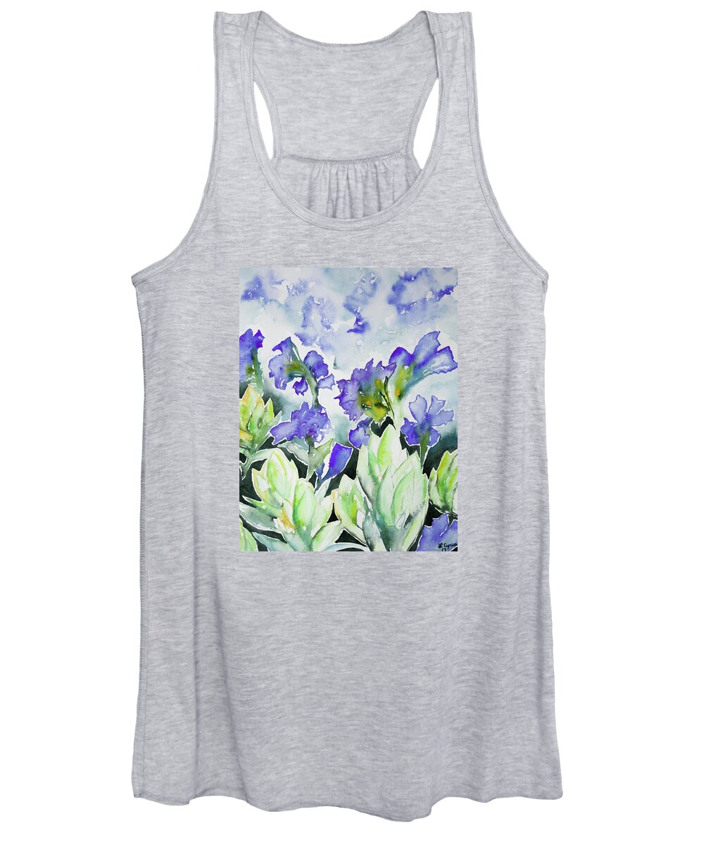 Wildflower Women's Tank Top featuring the painting Watercolor - Rocky Mountain Wildflowers by Cascade Colors