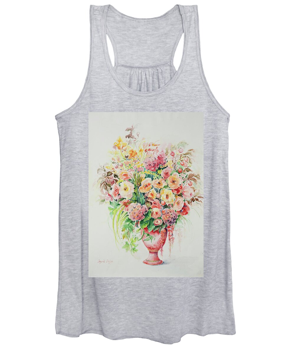 Floral Women's Tank Top featuring the painting Watercolor Series 14 by Ingrid Dohm