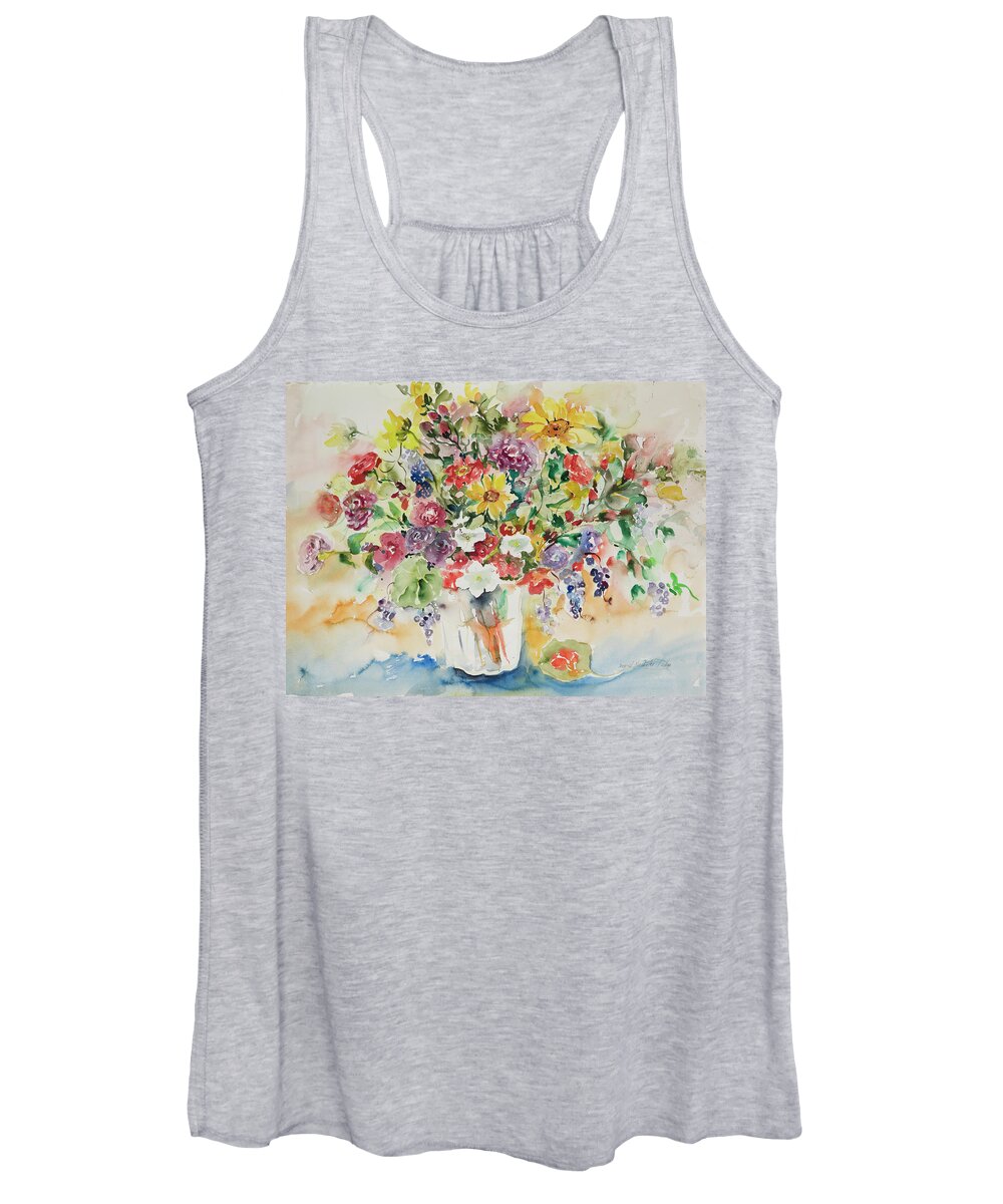 Flowers Women's Tank Top featuring the painting Watercolor Series 33 by Ingrid Dohm