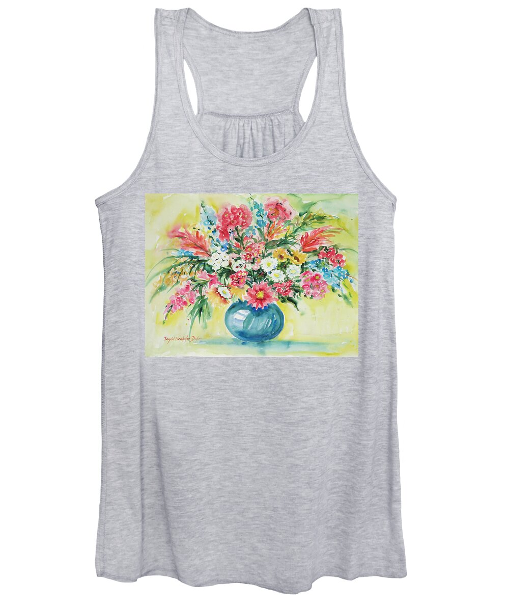 Floral Women's Tank Top featuring the painting Watercolor Series 58 by Ingrid Dohm