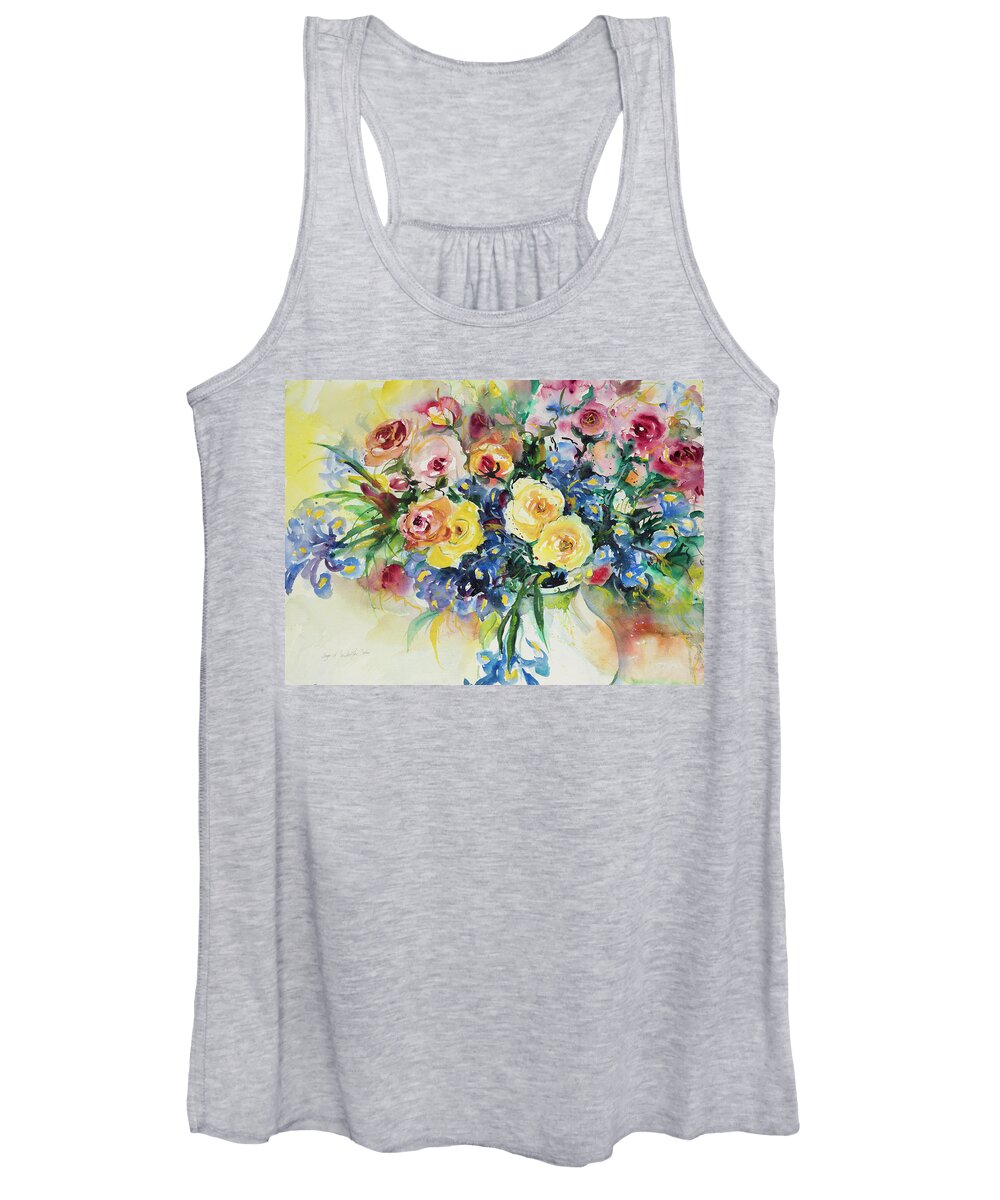 Flowers Women's Tank Top featuring the painting Watercolor Series 62 by Ingrid Dohm