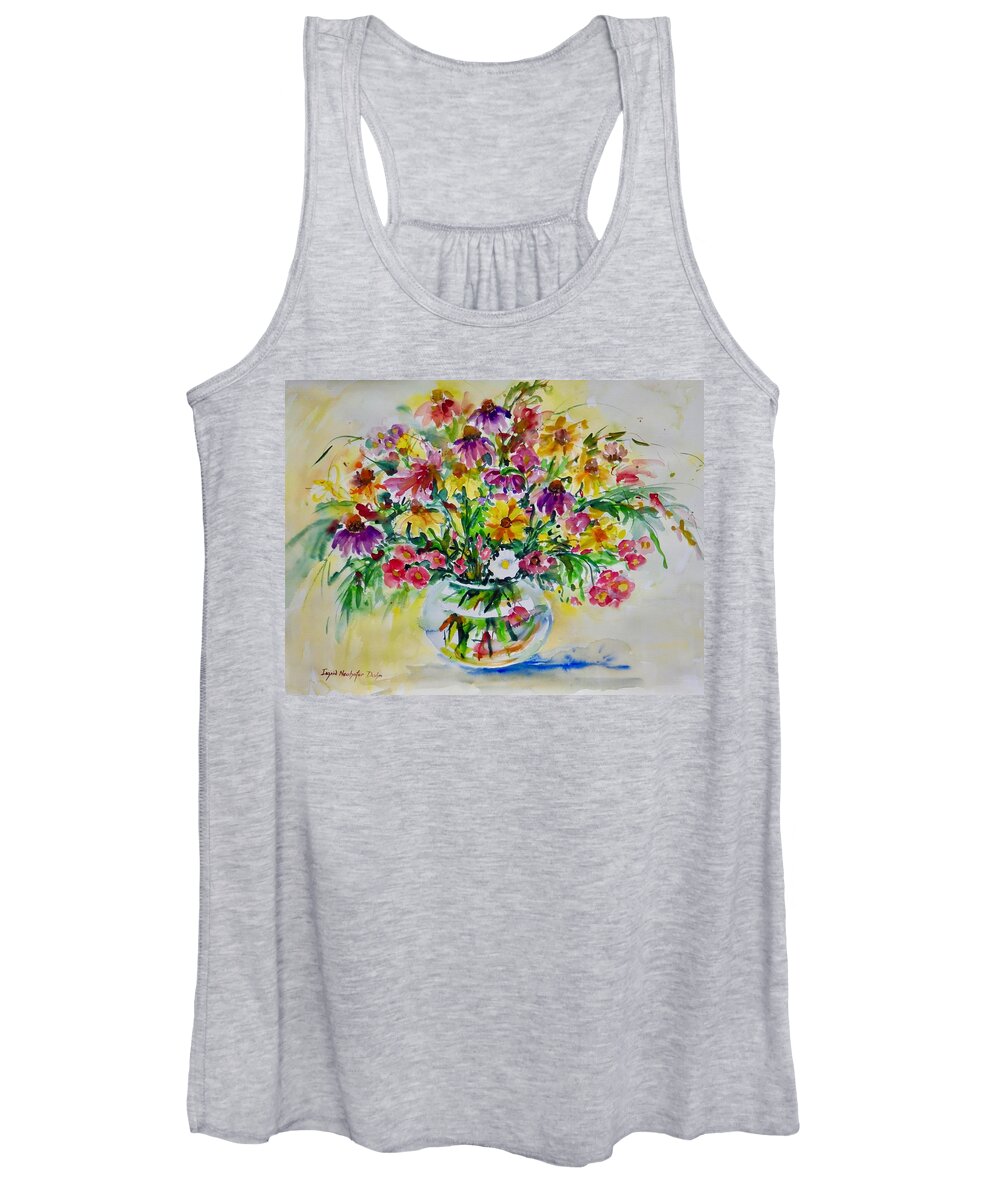 Flowers Women's Tank Top featuring the painting Watercolor Series No. 255 by Ingrid Dohm
