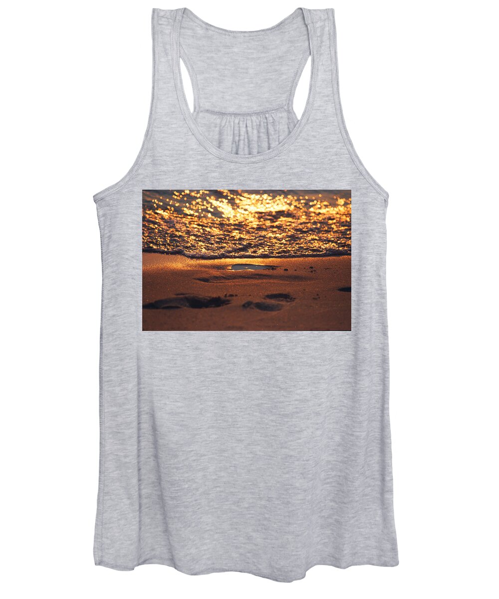 Footprints Women's Tank Top featuring the photograph We Each Leave Our Mark, Momentarily by Rein Nomm