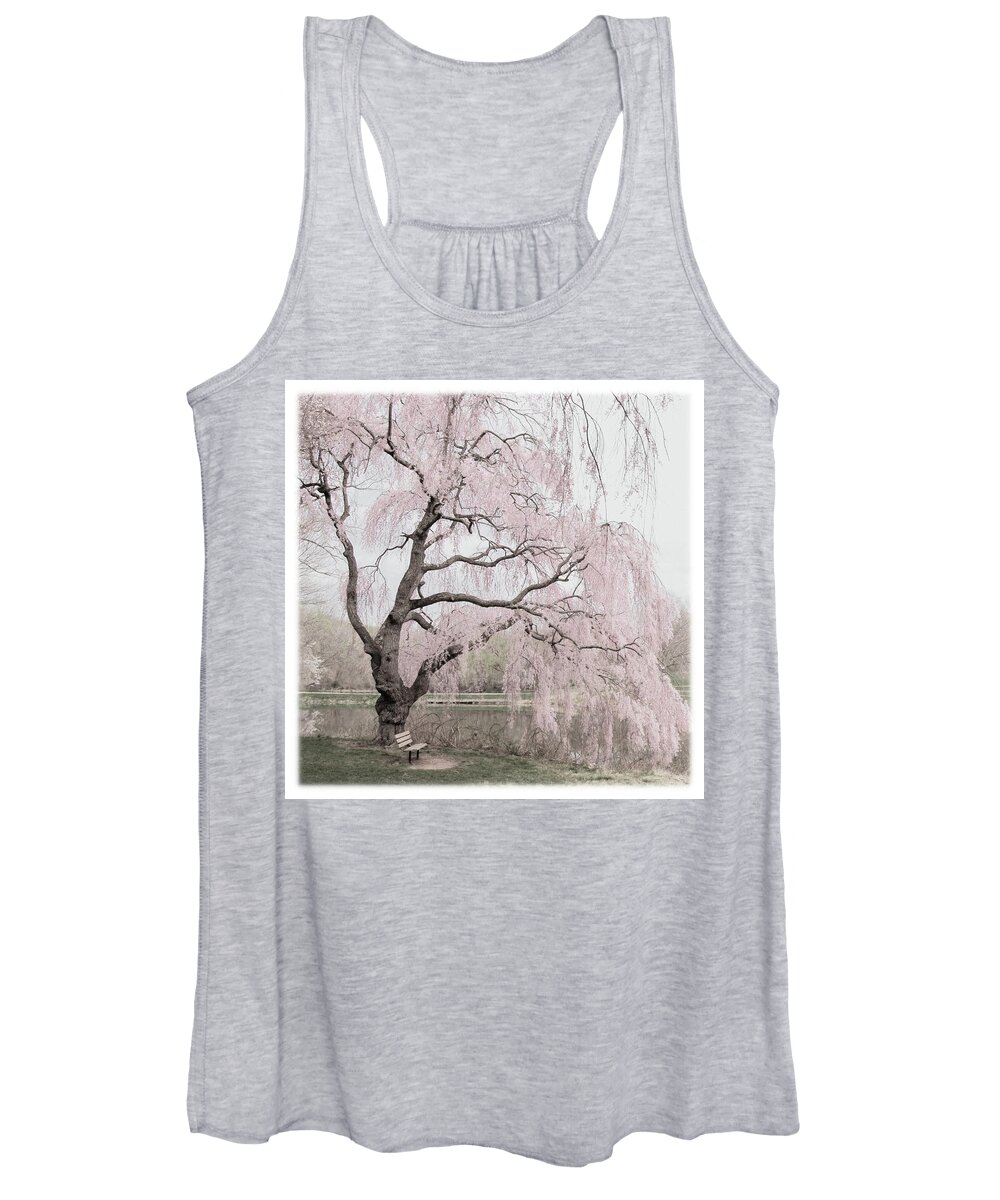 Cherry Blossom Trees Women's Tank Top featuring the photograph Weeping Spring 2 - Holmdel Park by Angie Tirado