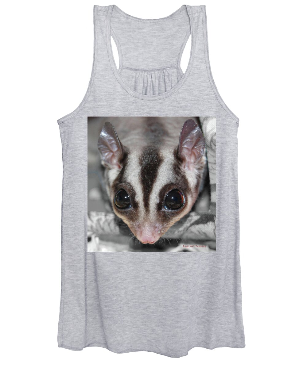 Sugar Glider Women's Tank Top featuring the digital art Well Hello There by DigiArt Diaries by Vicky B Fuller