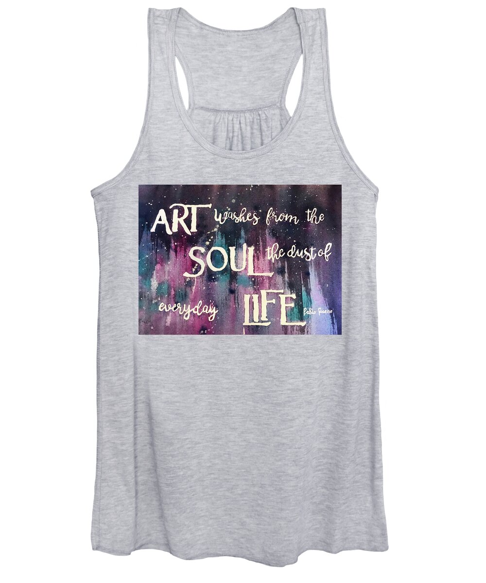 Art Quote Women's Tank Top featuring the painting What Art Does by Diane Fujimoto