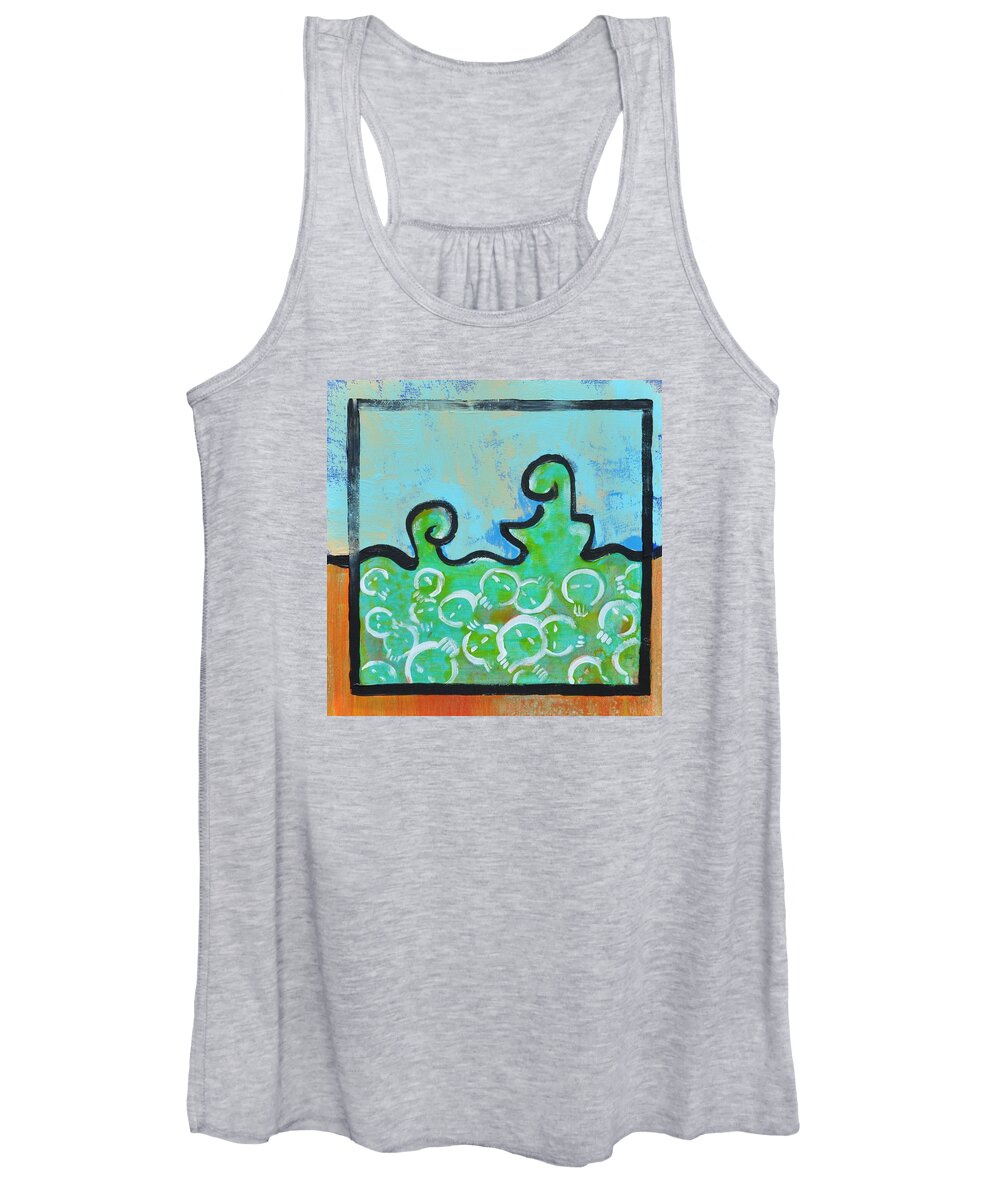 Refugees Women's Tank Top featuring the painting What lies beneath? by Eduard Meinema