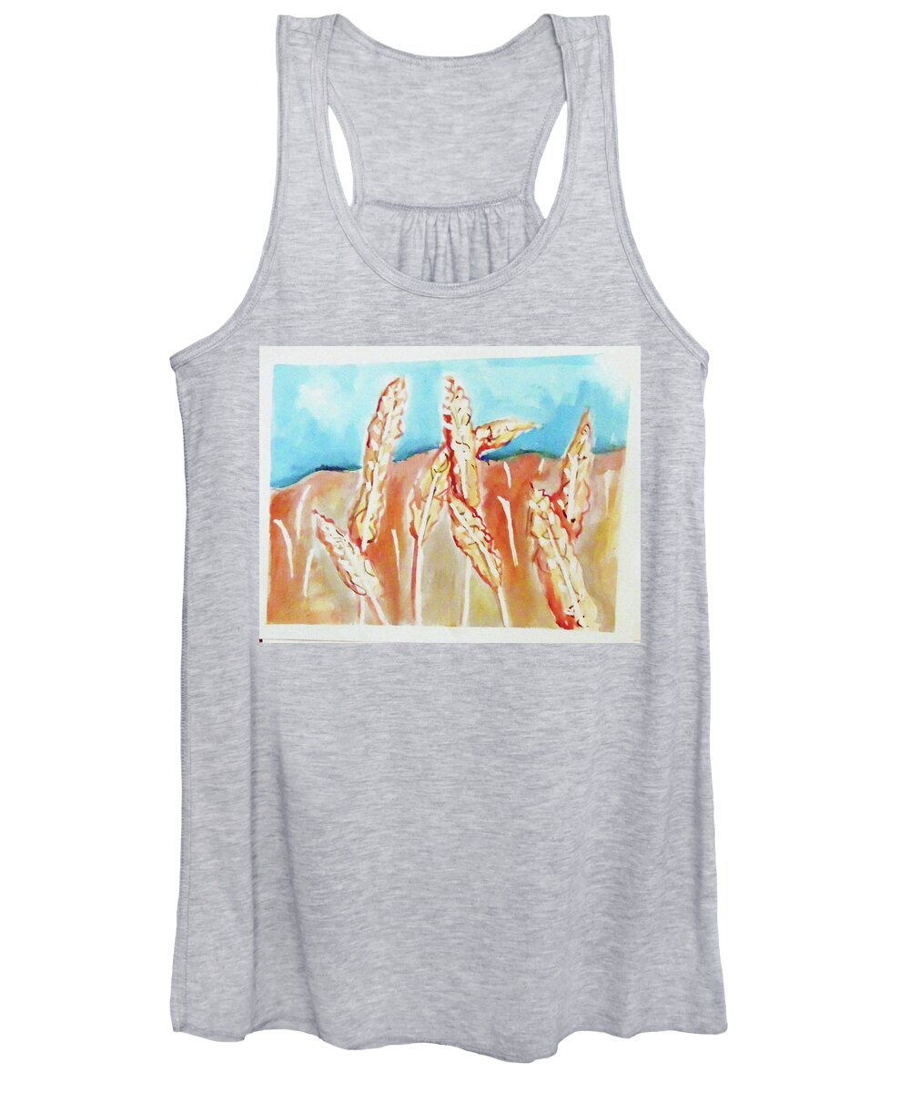  Women's Tank Top featuring the painting Wheat Field by Loretta Nash