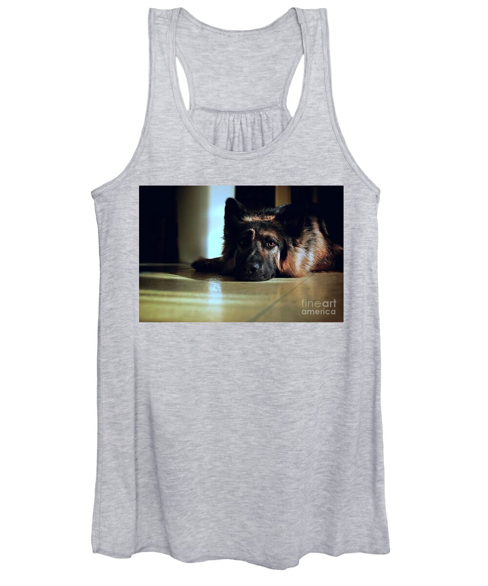 Animal Women's Tank Top featuring the photograph When Their Eyes Look At Your Soul by Frank J Casella