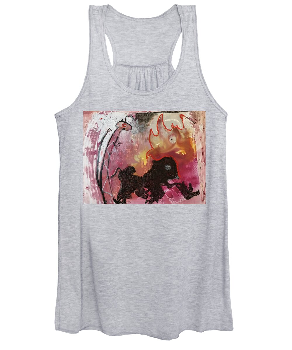 Contemporary Women's Tank Top featuring the painting Wheres the Party by Carole Johnson