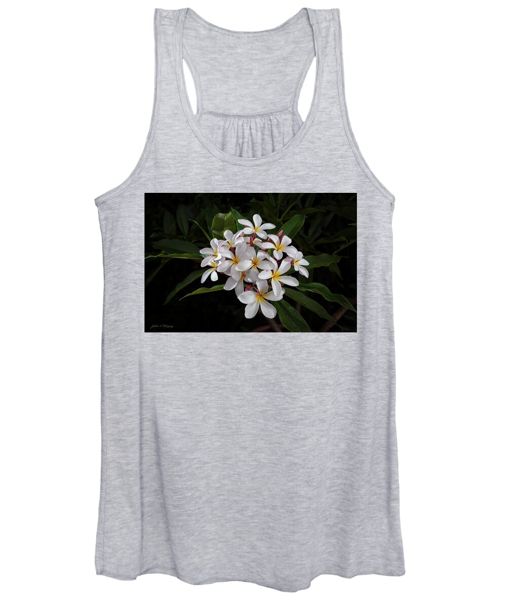 White Petals Women's Tank Top featuring the photograph White Plumerias in Bloom by John A Rodriguez