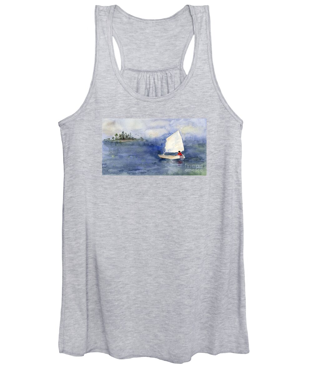 Sabot Women's Tank Top featuring the painting White Sabot by Amy Kirkpatrick
