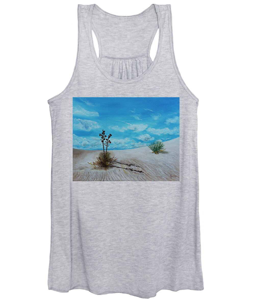 White Sand Women's Tank Top featuring the painting White Sands New Mexico by Kathy Knopp