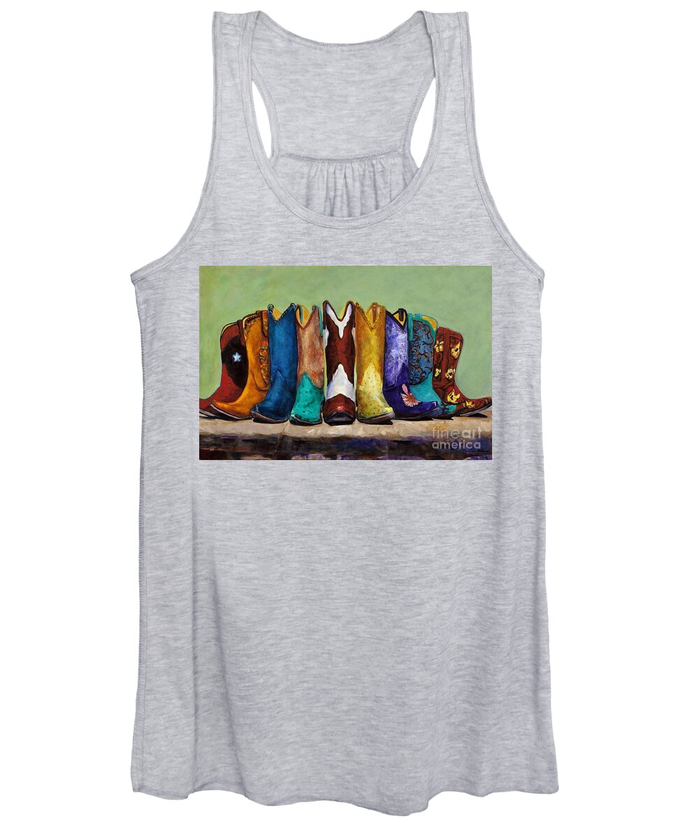 Cowboys Women's Tank Top featuring the painting Why Real Men Want to be Cowboys by Frances Marino