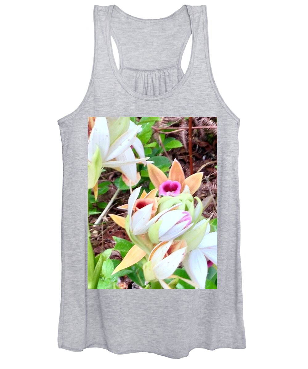 Wild Orchids Hawaii Flowers Of Aloha Women's Tank Top featuring the photograph Wild Orchids in Pastel by Joalene Young